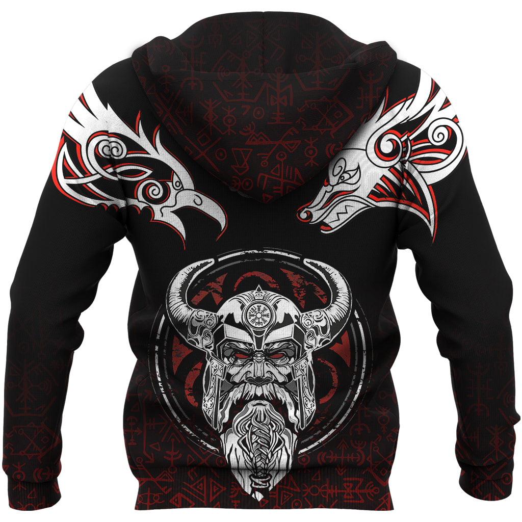 Viking Style - Hoodie Odin,Raven,Fenrir and Valknut A27