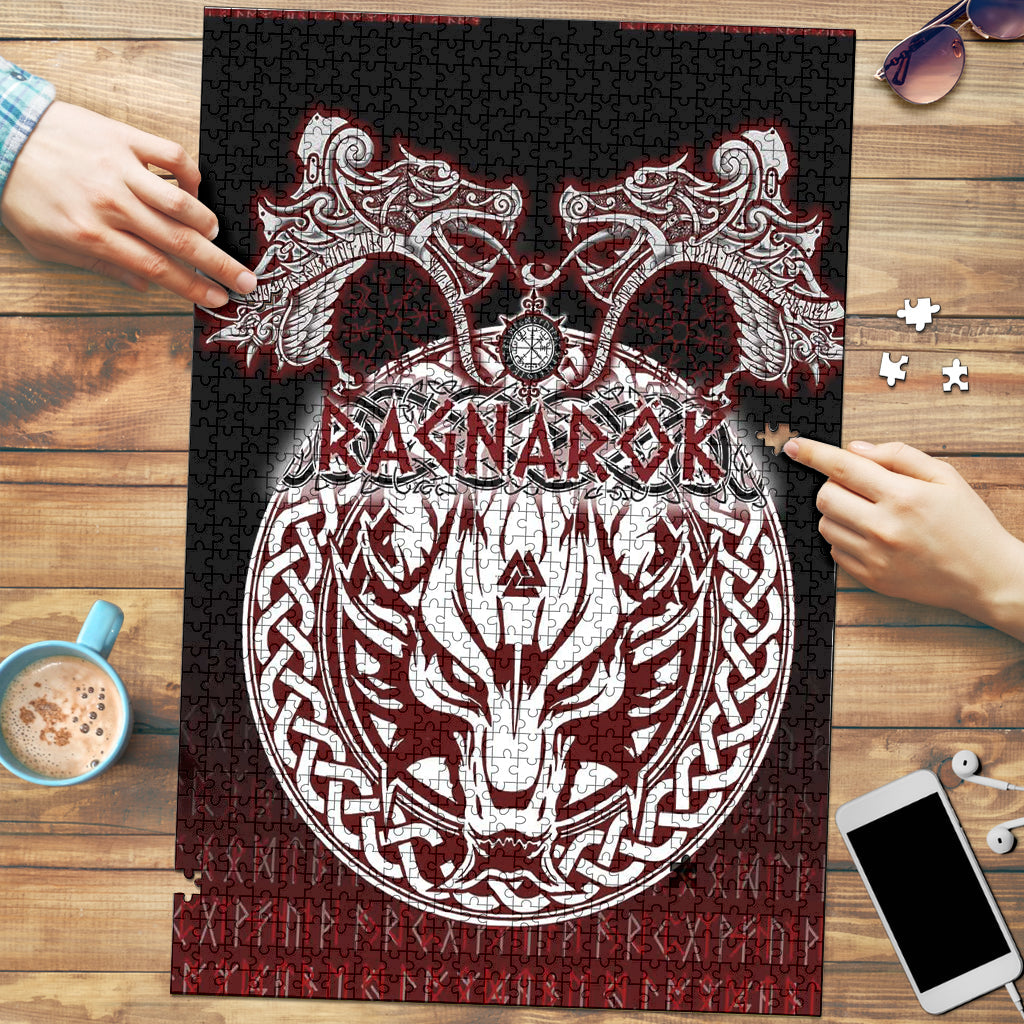 VikingStyle Jigsaw Puzzle - Ragnarok Fenrir,Valknut and Vegvisir Jigsa ...